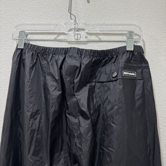 Helly Hansen Packable Nylon Pants Mens Sz XXL Black Waterproof Full Zip Sides - Picture 7 of 8